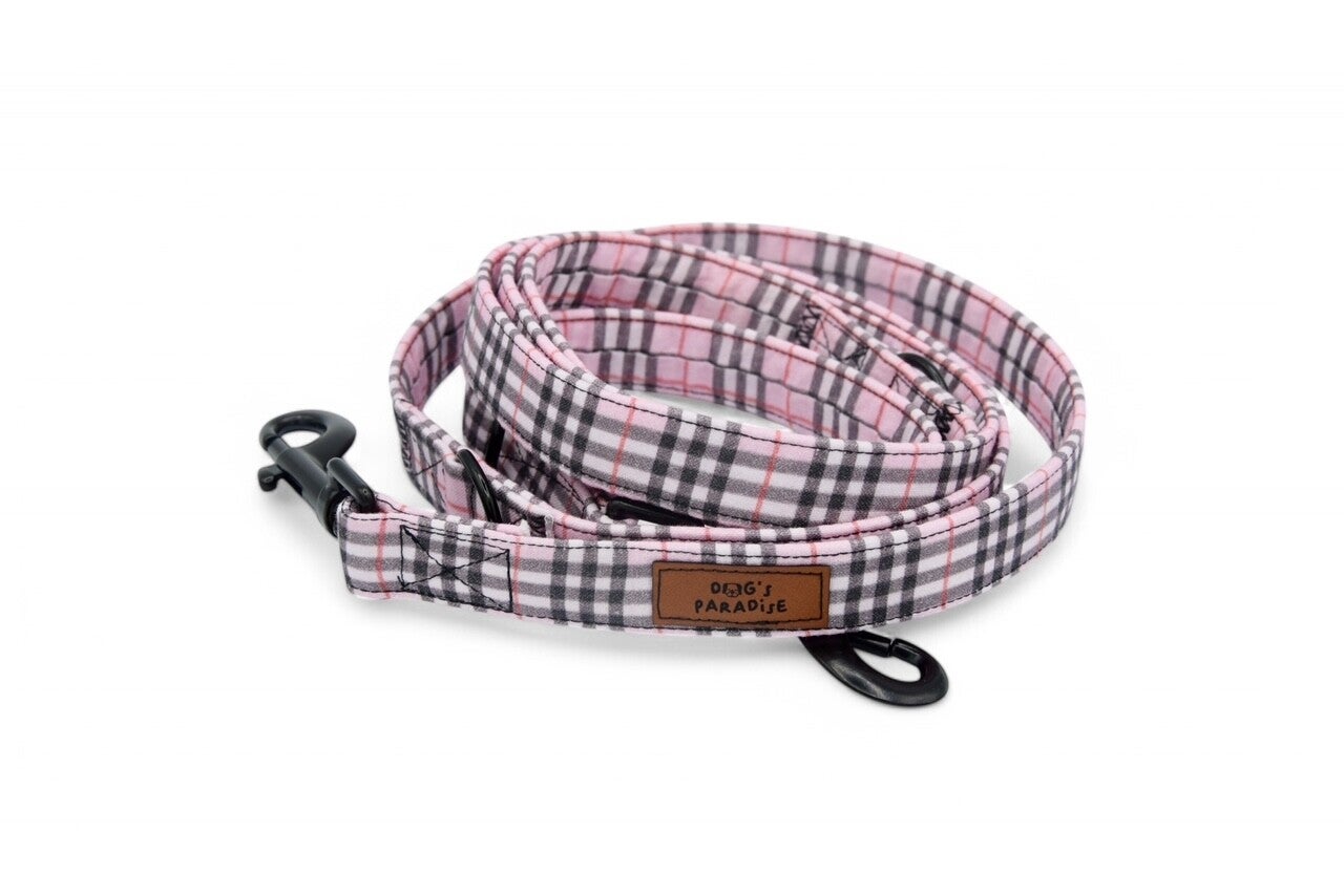 Leine "Karo rosa" - in 3 verschiedenen Größen