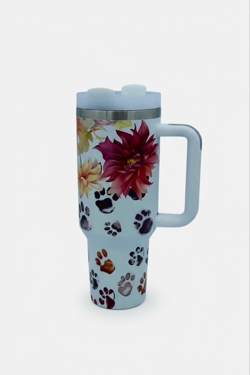 Tumbler "Blumen mit Pfoten"