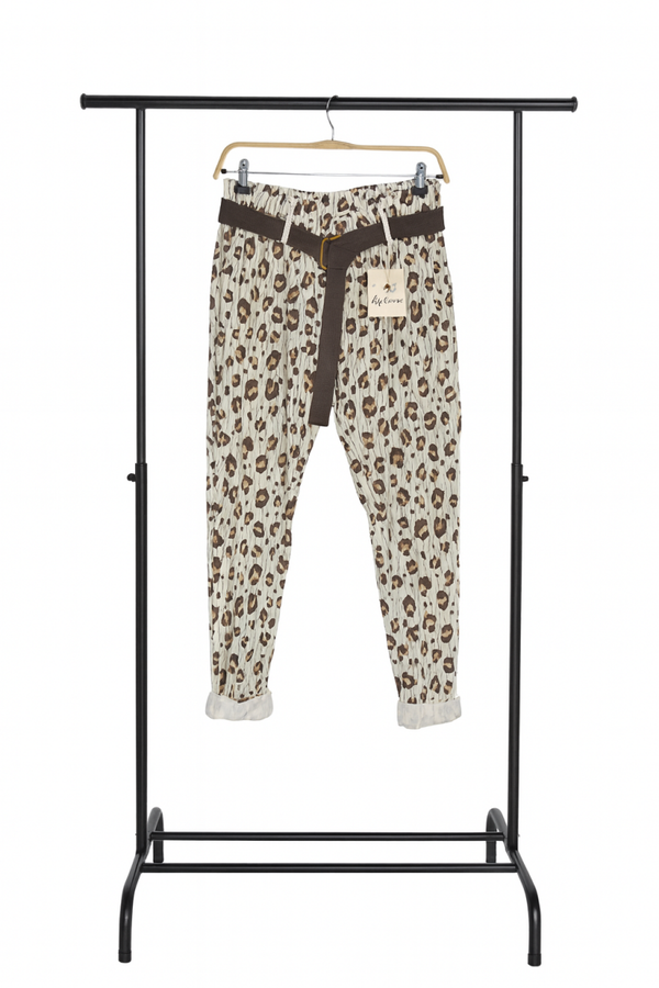 Pantalon imprimé style léopard