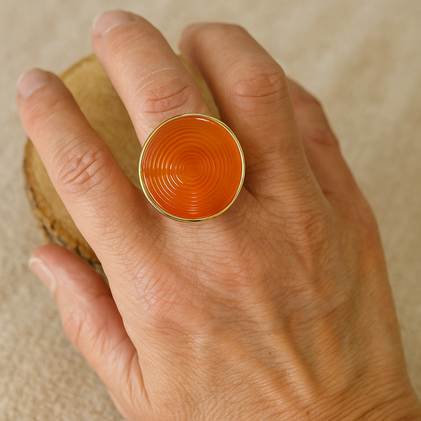 Bague pierre orange