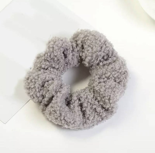 Teddy Scrunchie grijs