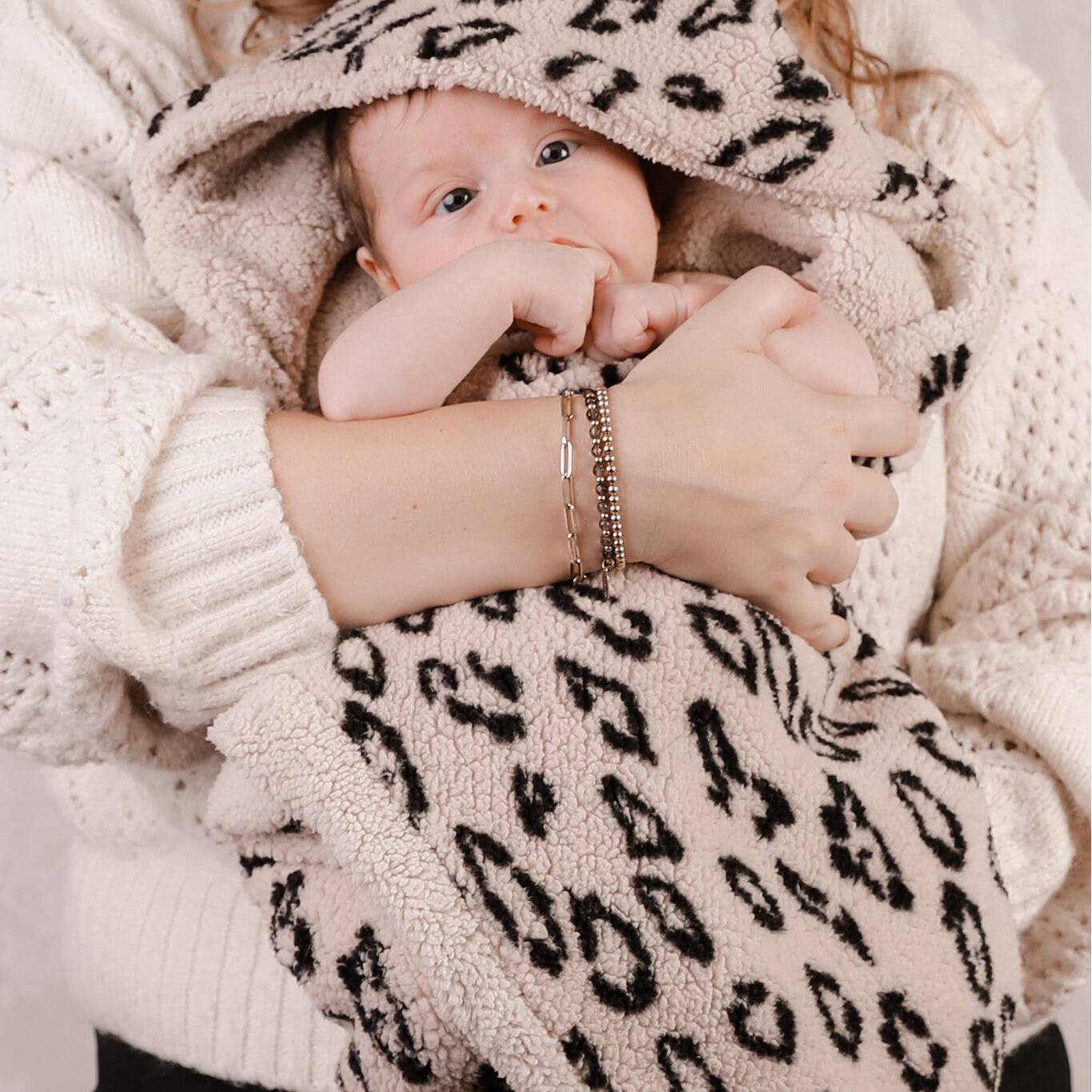 Wikkeldoek teddybeige/panterbeige