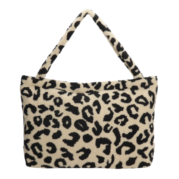 Mom bag teddy panter beige