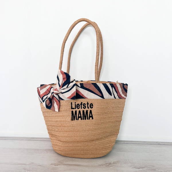 Rieten tas zebra