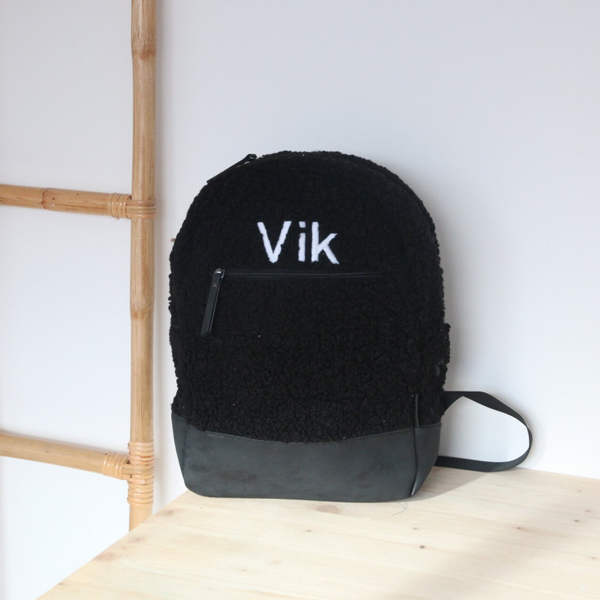 Teddy tas zwart/leer