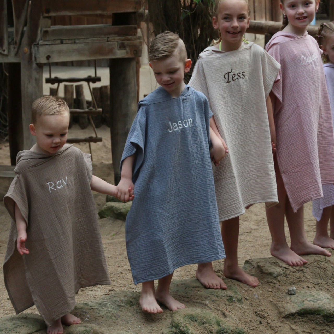 Hydrofiele poncho blauw