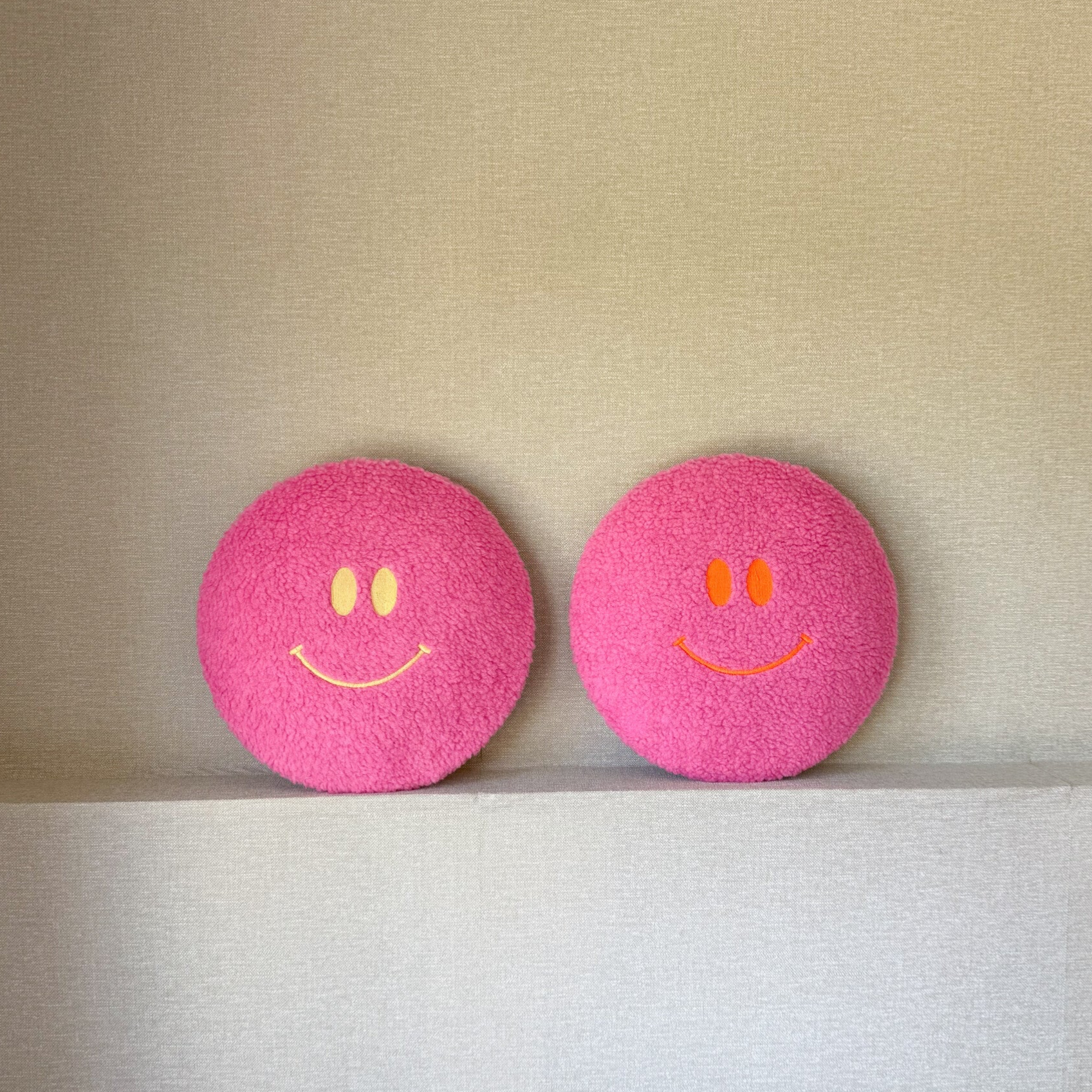 Teddy smiley lamp roze