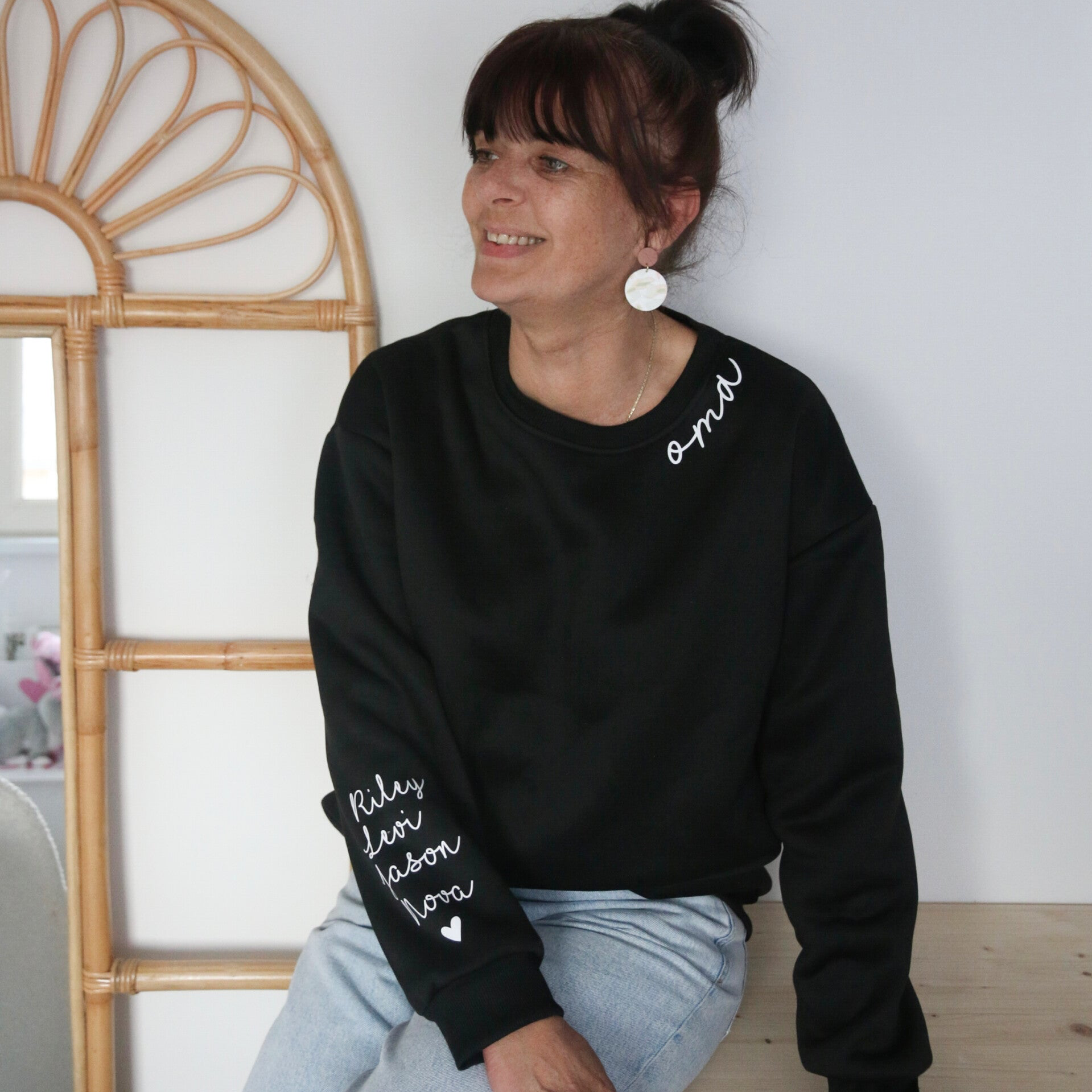 Mama sweater zwart