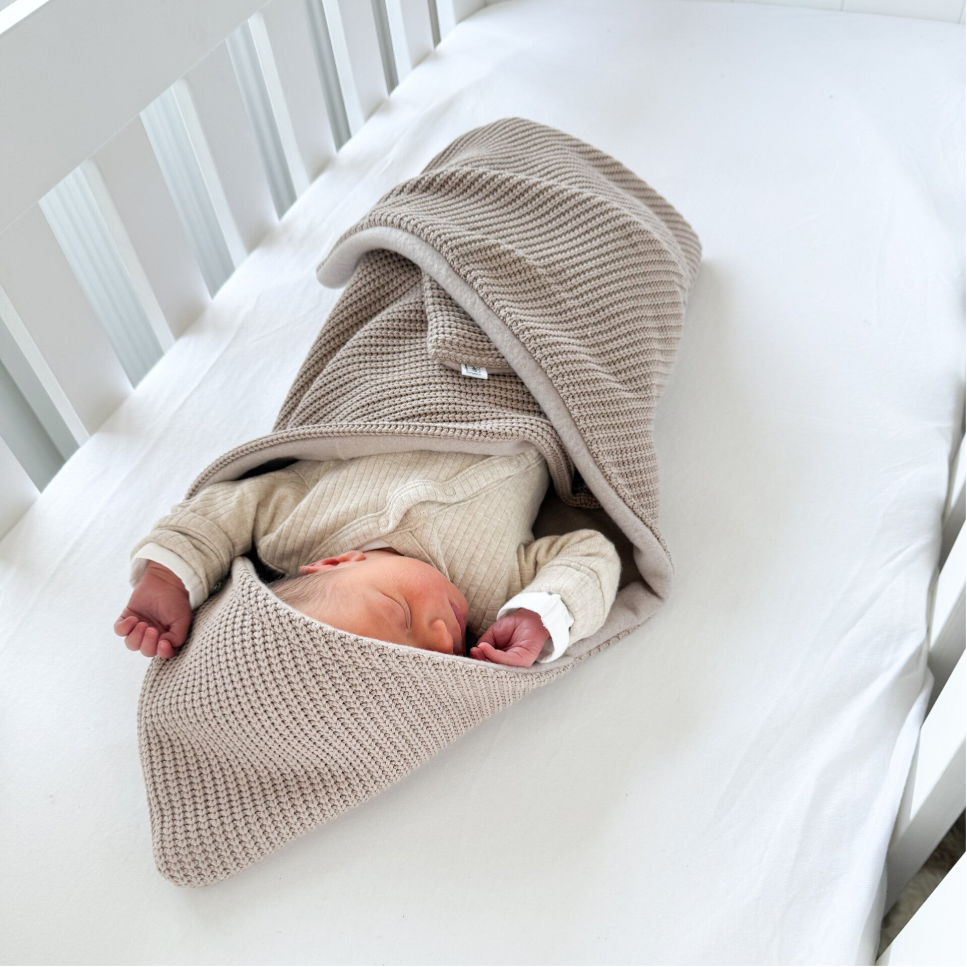 Wikkeldoek knited taupe