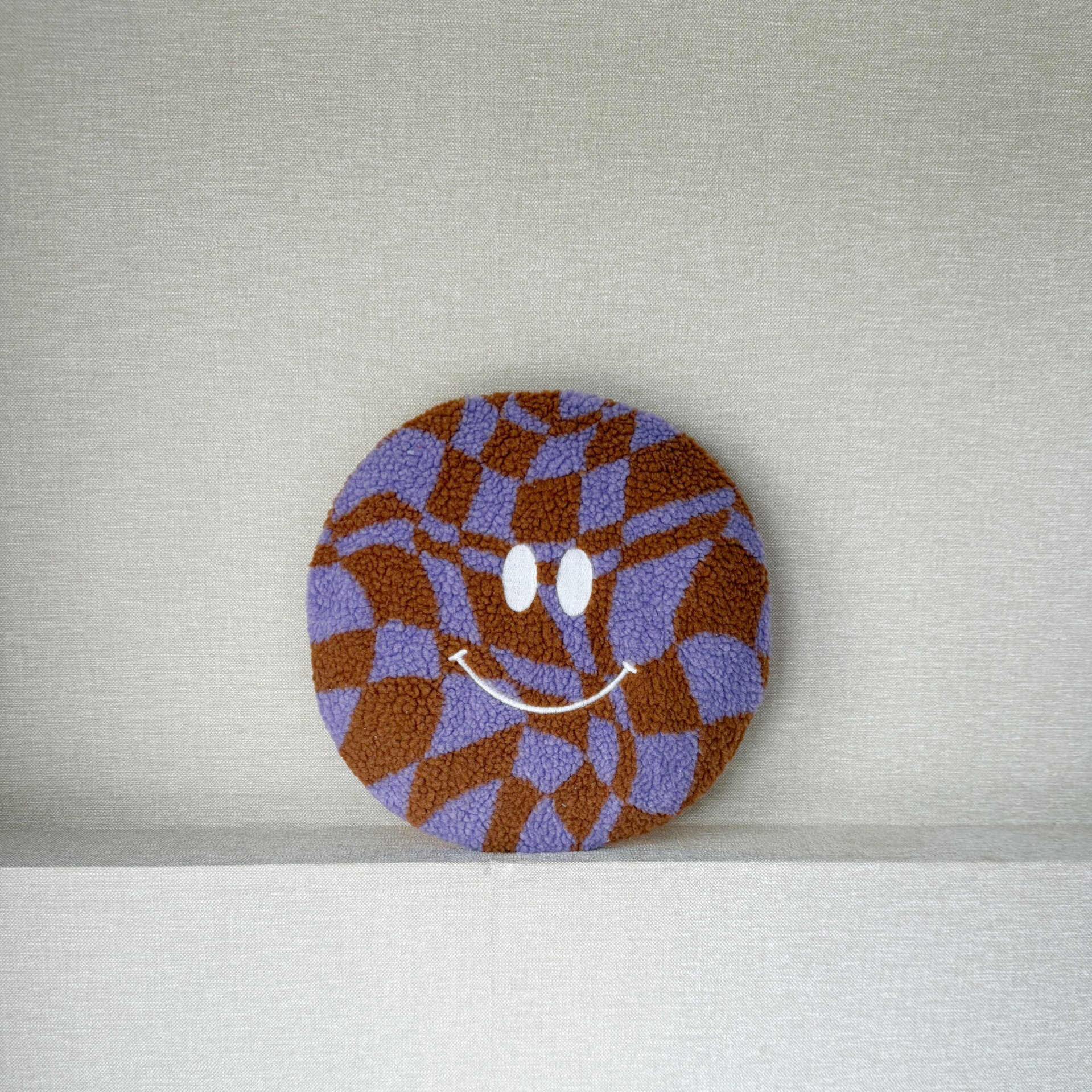 Teddy smiley lamp geblokt lila