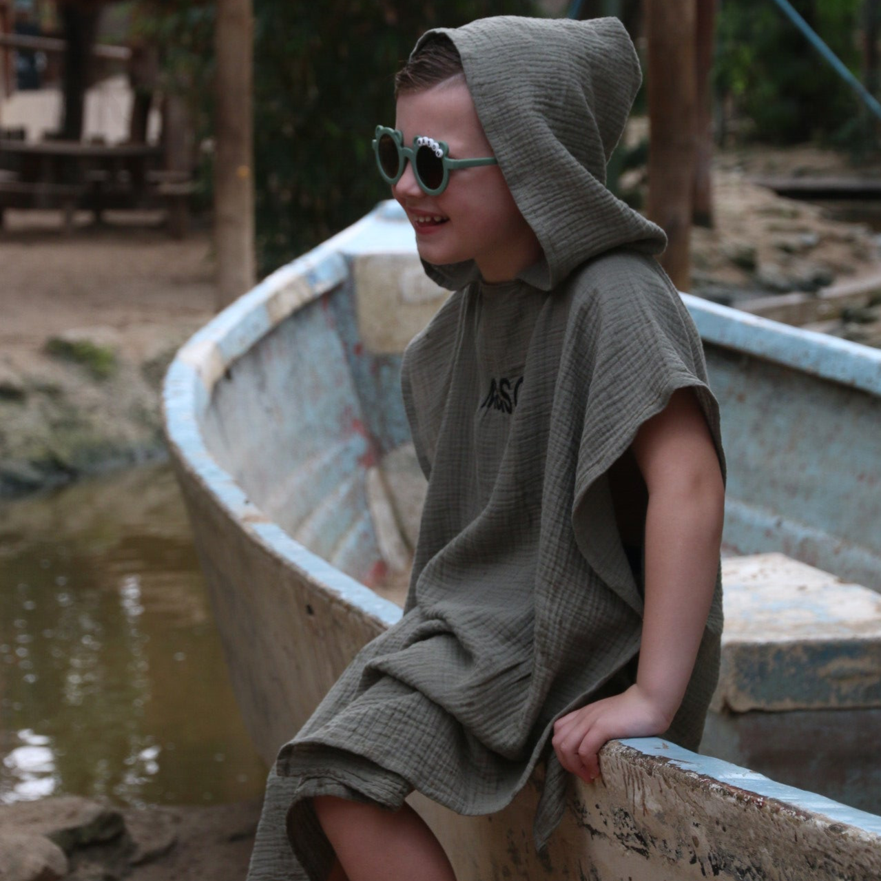 Hydrofiele poncho legergroen