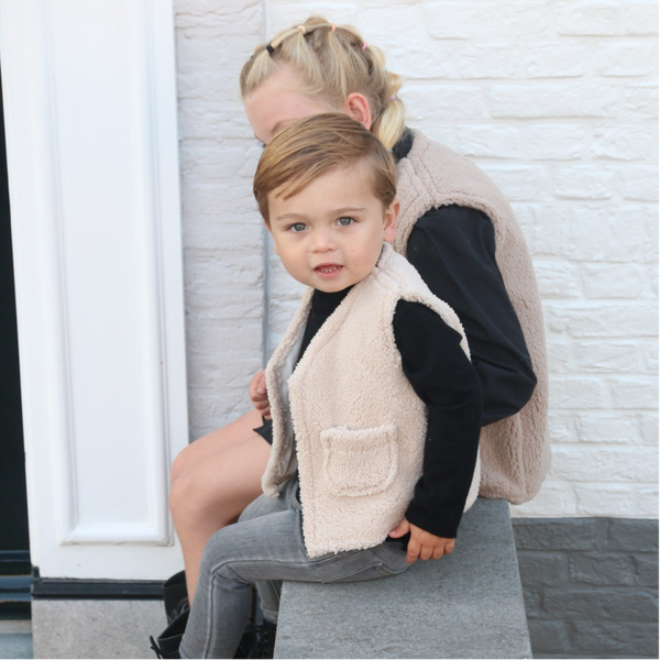 Teddy gilet beige