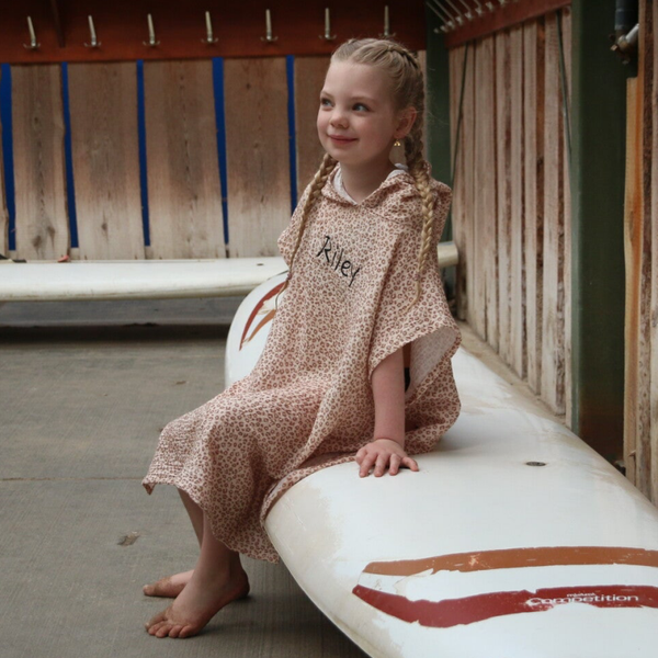 Hydrofiele poncho Panter beige