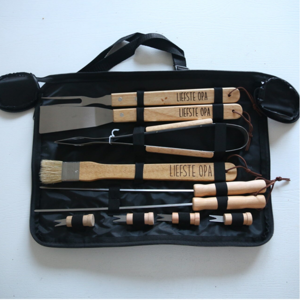 BBQ tangen set gegraveerd