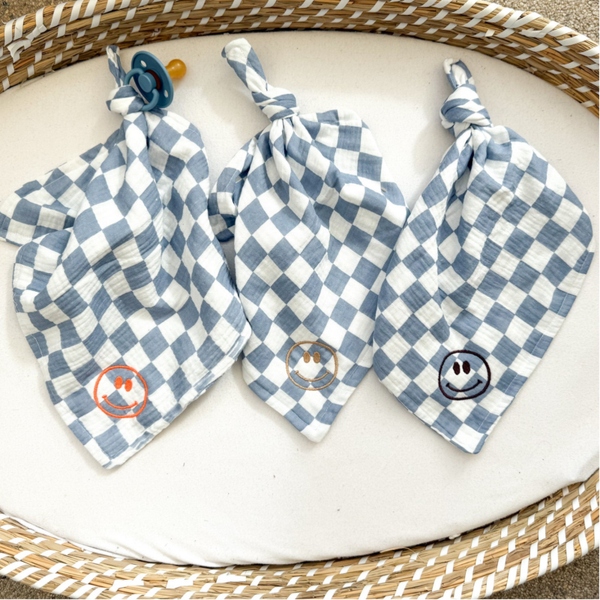 Hydrofiel speendoekje blokjes blauw