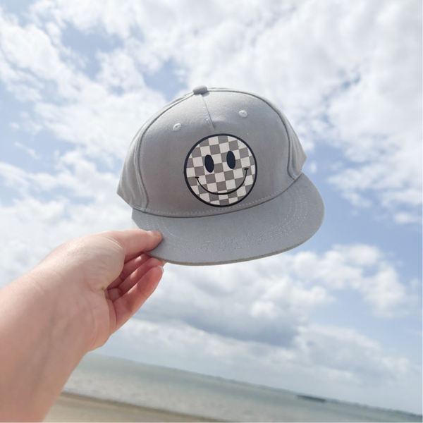 Grijze snapback smiley