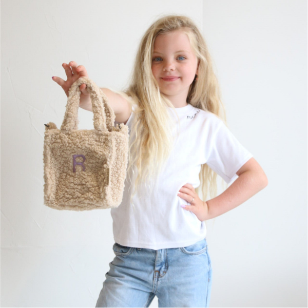 Schouder/handtas teddy beige S