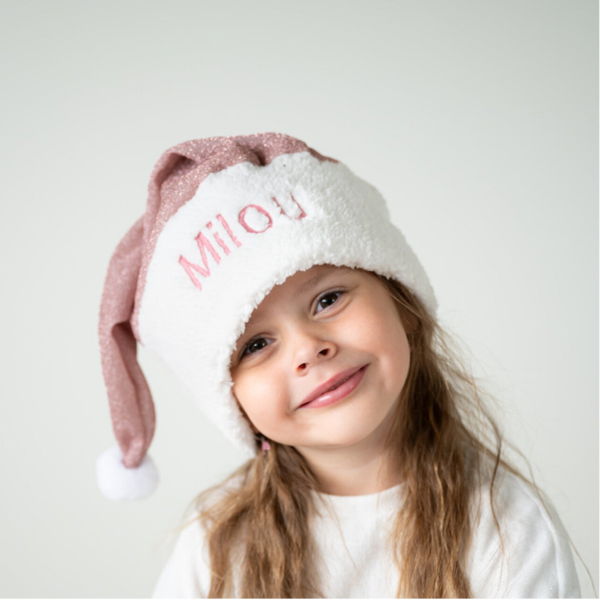 Kerstmuts glitter/velours 0-2 jaar