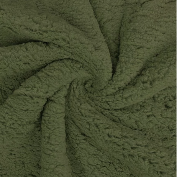 Kerstmuts teddy leger groen