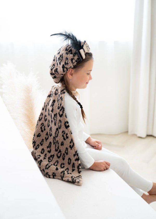 Pietenmuts teddy panter bruin