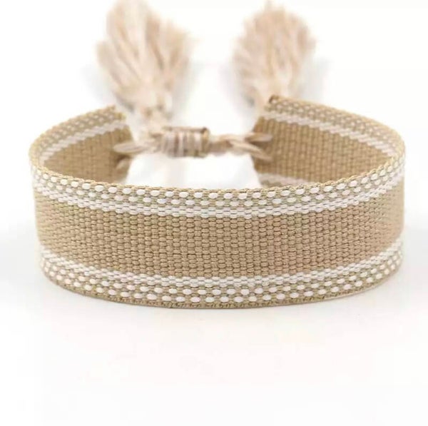 Ibiza armbandje Lichtbruin/wit
