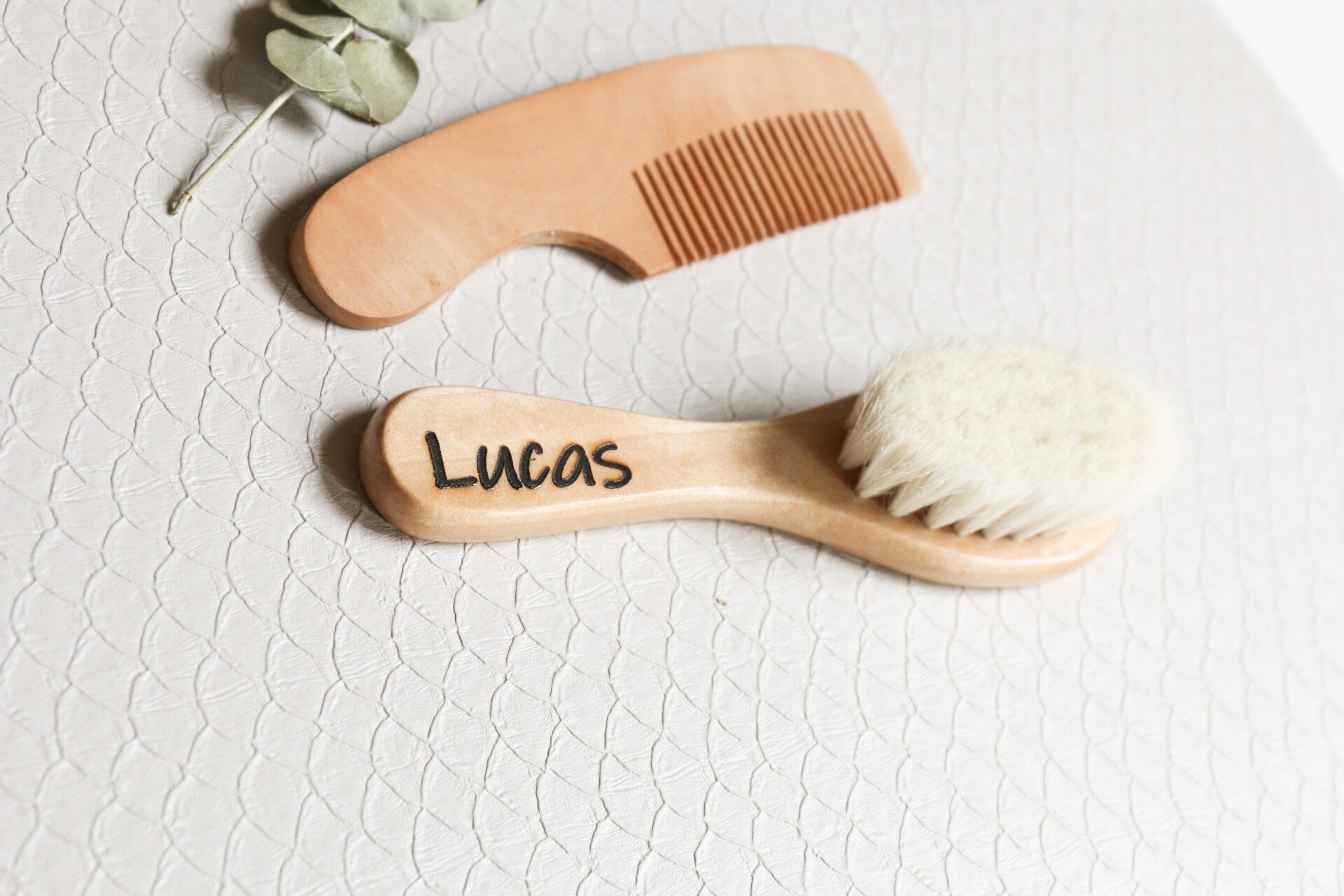 Houten borstel setje MET NAAM