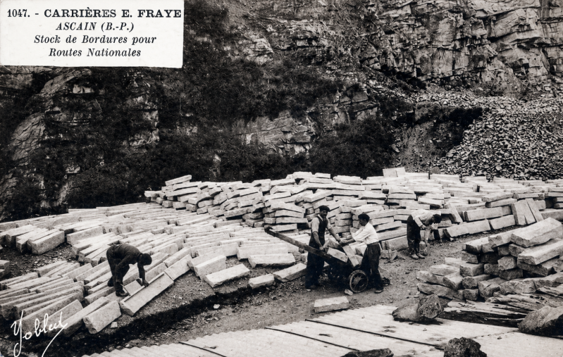 Les carrières d'Ascain au début des années 1930