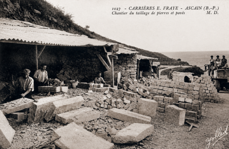 Les carrières d'Ascain au début des années 1930