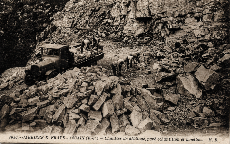 Les carrières d'Ascain au début des années 1930