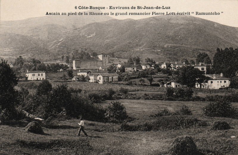 Le village d'Ascain et la Rhune au début du XXe siècle