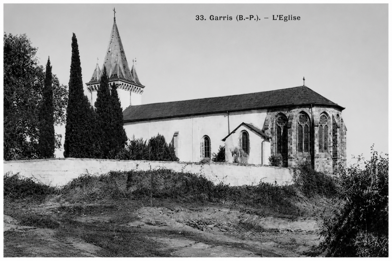 L'église Saint-Félix de Garris vers 1910