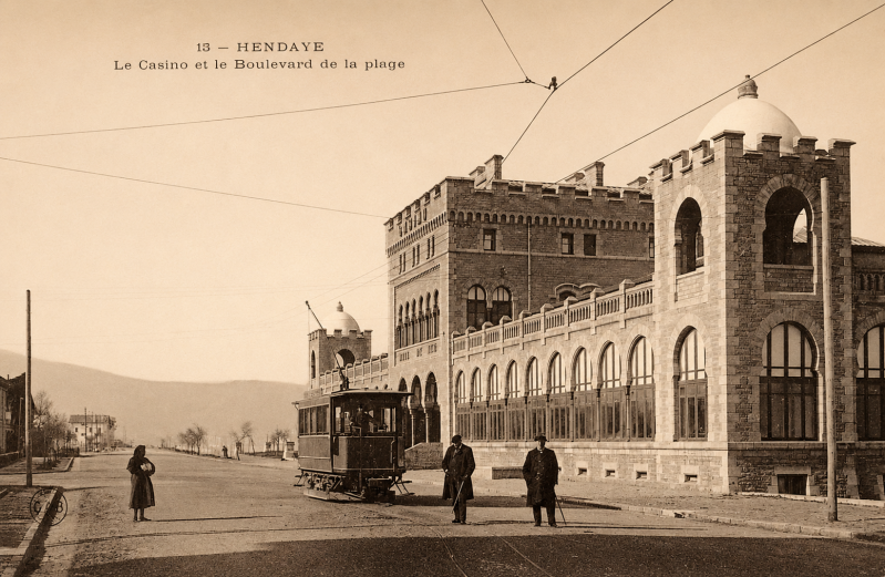 Station du tramway située au casino d’Hendaye 1908