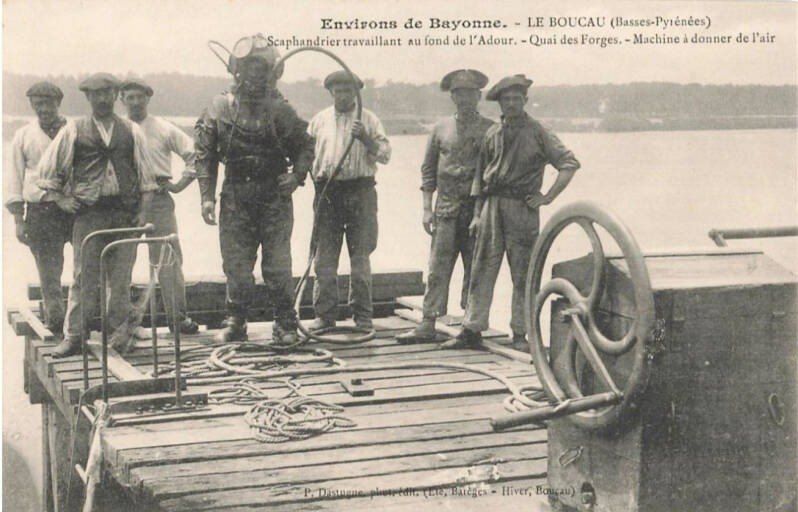 Boucau scaphandrier sur les bords de l'Adour