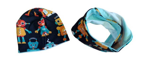 Wendebeanie & Wendeloop Roboter für 43cm Puppen
