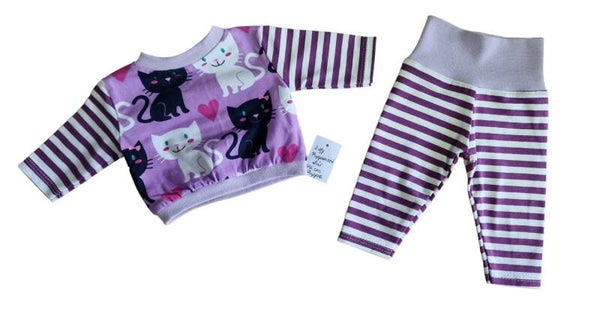 2tlg. Kleiderset Love Cats für 46cm Puppen