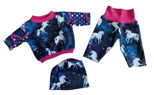 3tlg. Kleiderset Unicorn Dreams für 36cm Puppen
