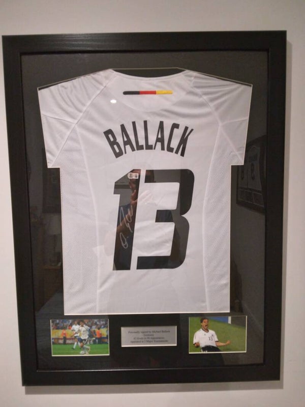 Framed Signed Michael Ballack Germany kshirt with COA
