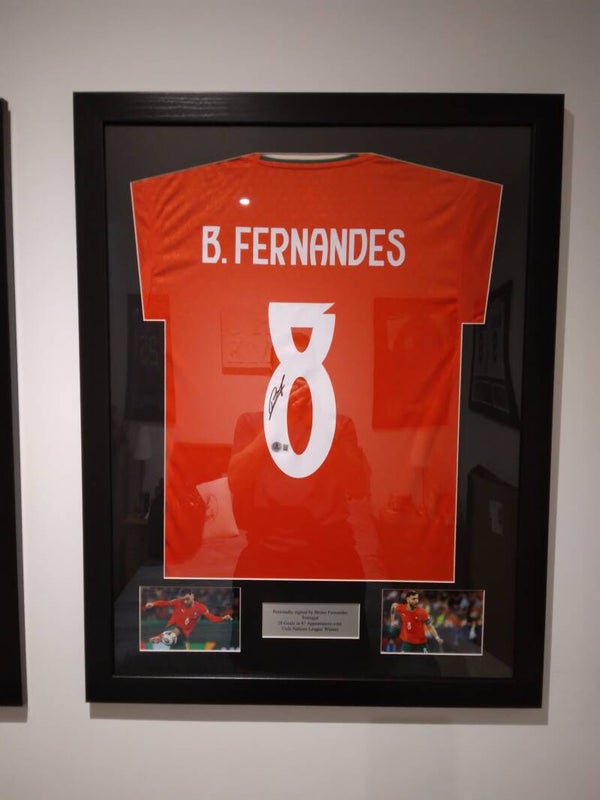 Framed Signed Bruno Fernandes Portugal Shirt with COA