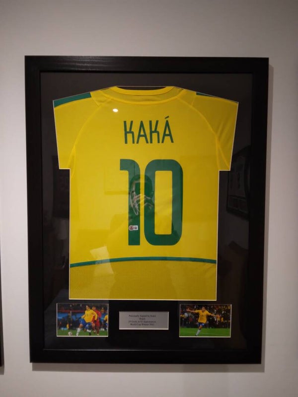 Framed signed Kakà Brazil shirt with COA