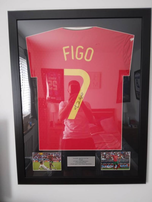 Framed Signed Luis Figo Portugal shirt with COA