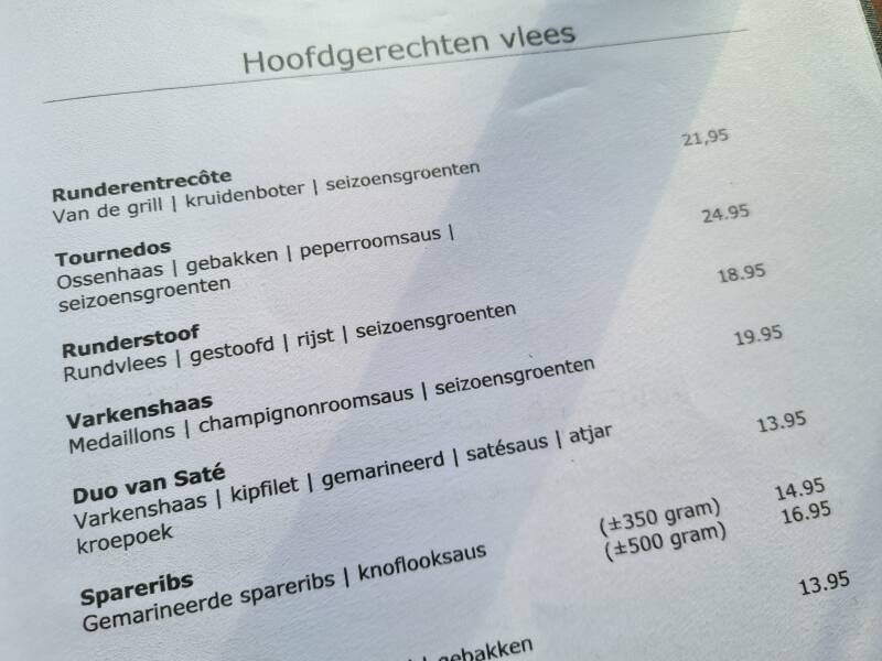 Le Baffon | Apeldoorn | Menukaart