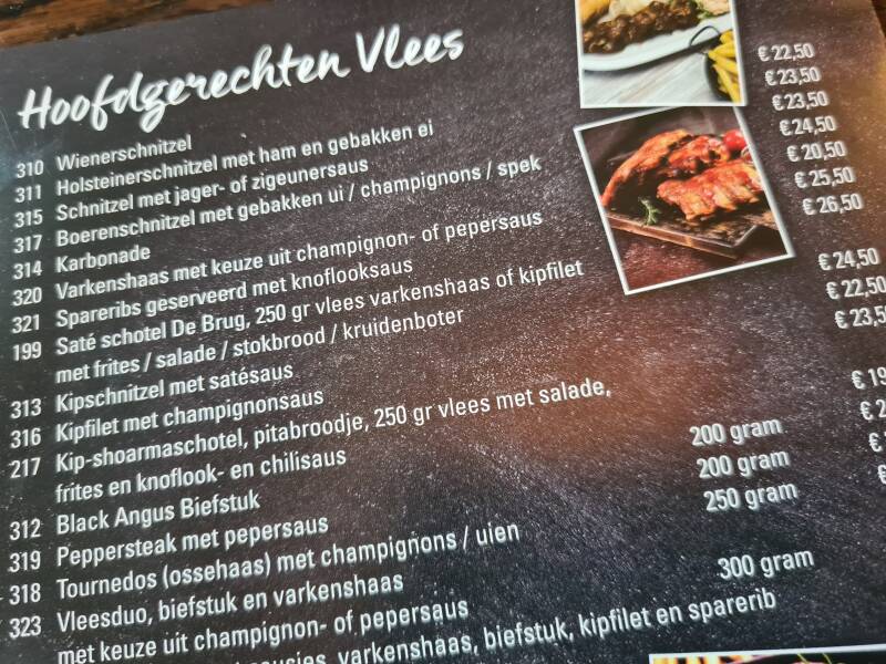 Resto A4 | Rijsenhout | Foto menukaart