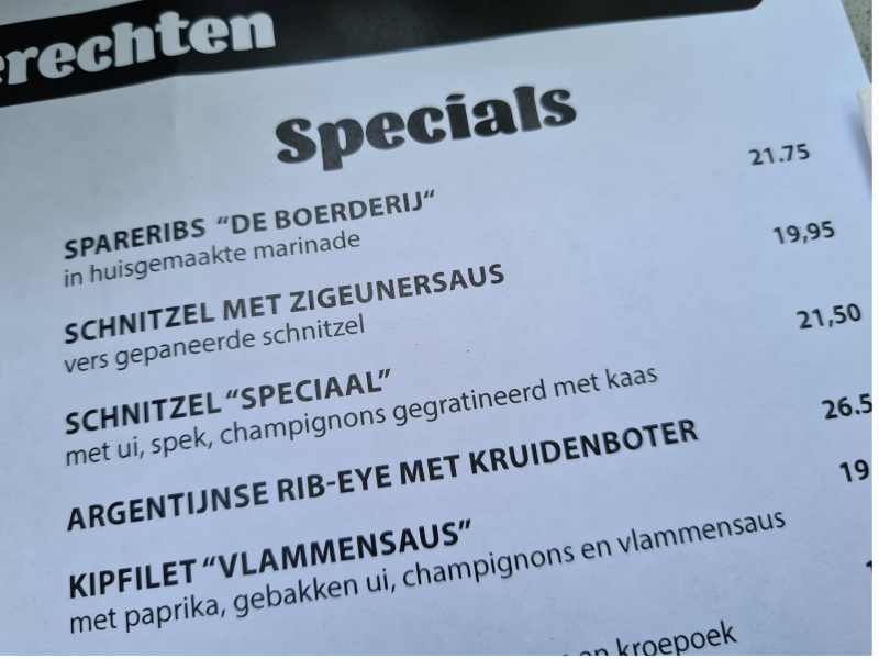 De Boerderij By Charrels | Voorburg | Foto menukaart