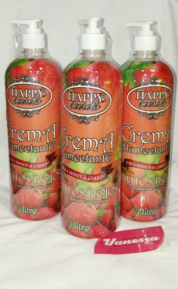CREMA HUMECTANTE FRUTOS ROJOS 1LT HAPPY SECRETS
