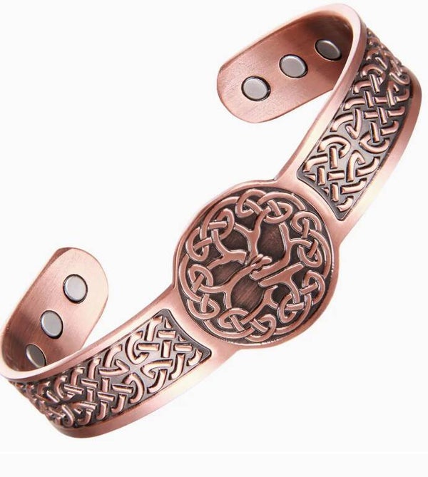 Puur koperen armband met magneten