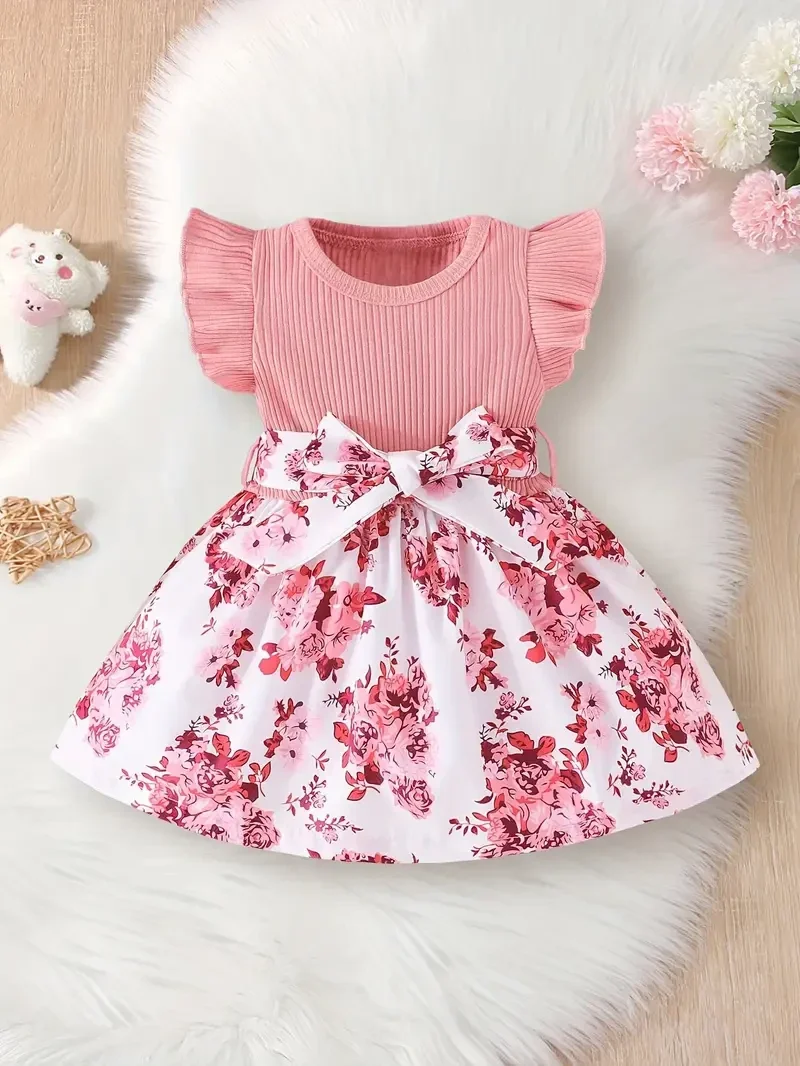 Summer Casual Pink Toddler Dress