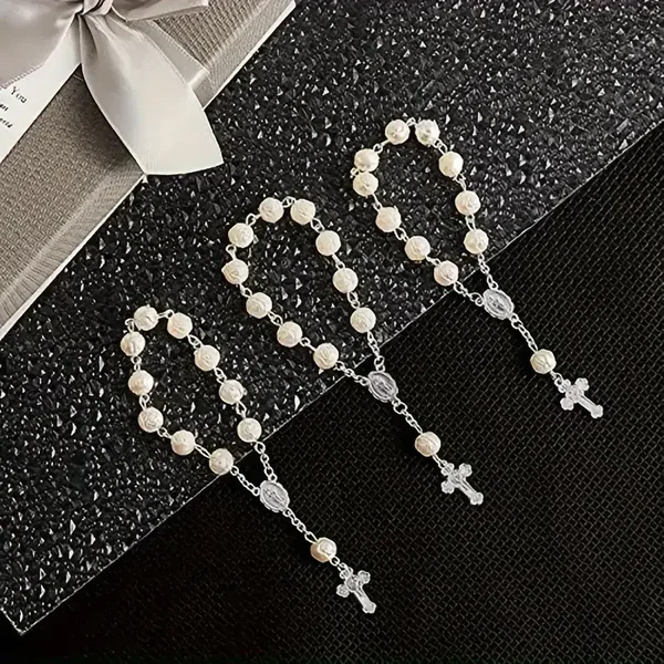 Heart Cross Rosary Bracelet]  (pre order)