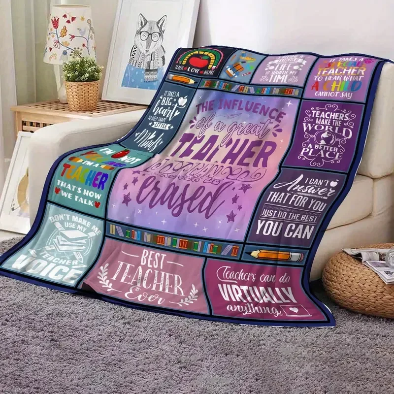 Teacher Appreciation Digital Print Flannel Throw Blanket