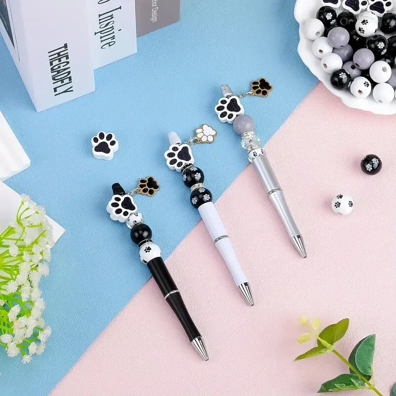 39pcs dog paw series DIY bead pen round ball pen set