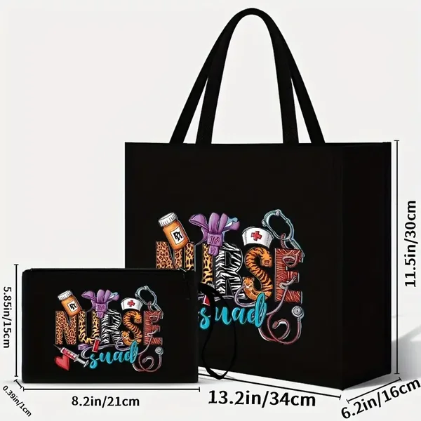 2pcs Nurse Appreciation Tote Bag Set
